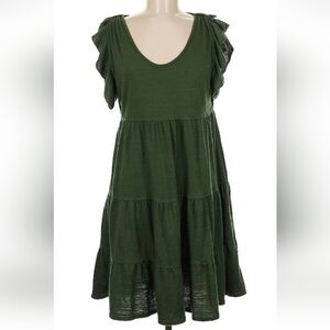 Max Studio - Ruffled Tiered Dress - Small - Dark Green - EUC